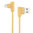 Double Right Angle (90 Degree) USB Lightning Charging Cable (25cm) for iPhone / iPad - Gold